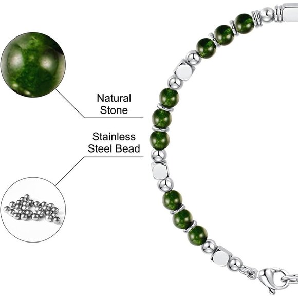 Dark Green Boho Beaded Bracelets for Women Trendy Jewelry Gifts for Lover,Friend - Picture 4 of 6